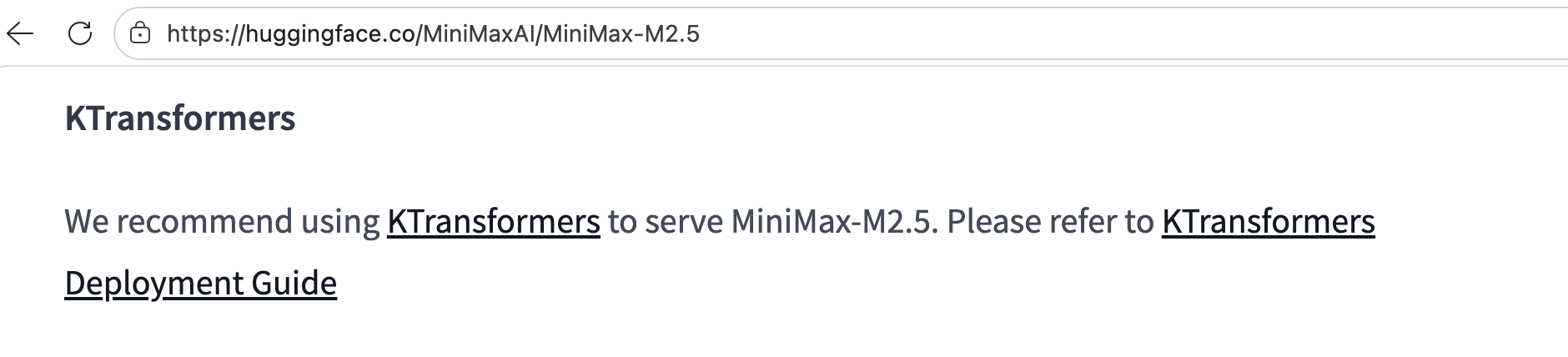 MiniMax-M2.5 recommends KTransformers