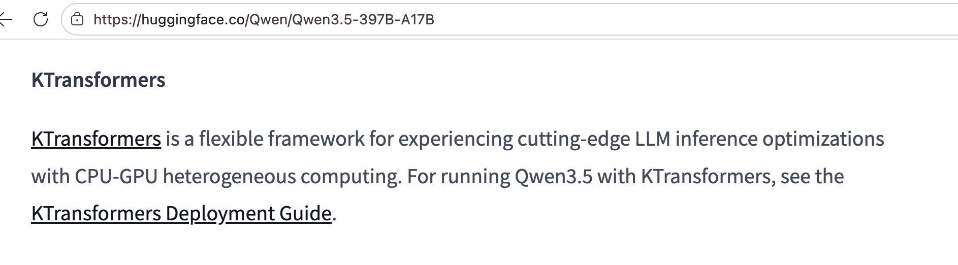 Qwen3.5 recommends KTransformers